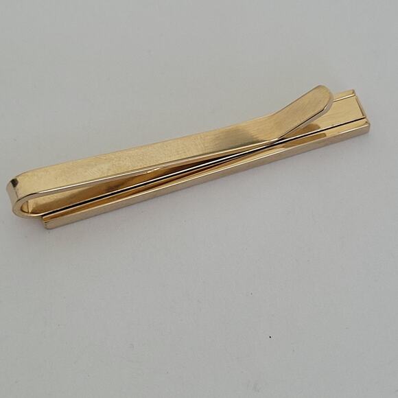 Christian Dior Tie Clip Clasp Gold Tone 2in Logo Vintage Minimalistic - Picture 5 of 7